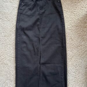 Classic Black Midi Jean Skirt